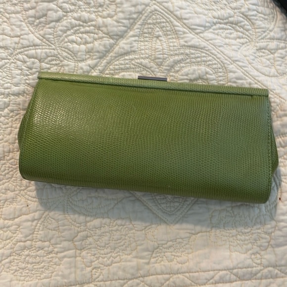 Banana Republic Handbags - Banana Republic Celery Green Leather Clutch